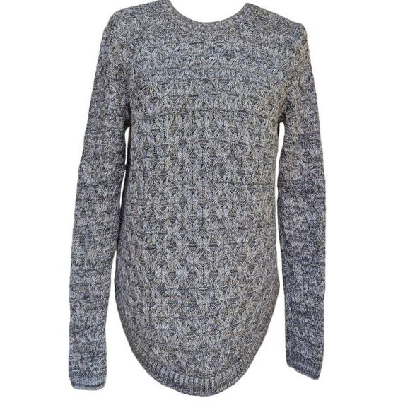 Jeanna Pierre Brown Crew Neck Pullover Sweater Knit Geometric Pattern Sz M Cotto - Picture 1 of 6